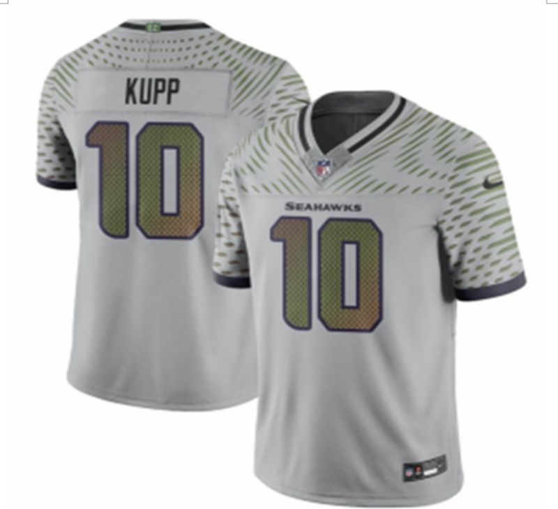Men 2025 Seattle Seahawks #10 Kupp grey 5th generation Throwback Nike Limited NFL Jersey style 05